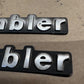 81-86 Jeep CJ8 SCRAMBLER Emblem Badge Factory Pair Logo 1981-1986 CJ 8 Set Tub