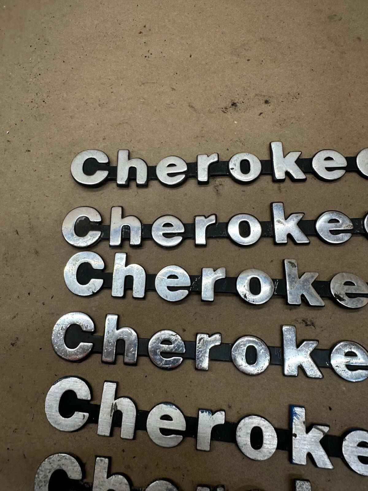 Set of 7 OEM 84-96 Jeep Cherokee XJ Fender Emblem Badge 8 Inch Metal OEM Factory