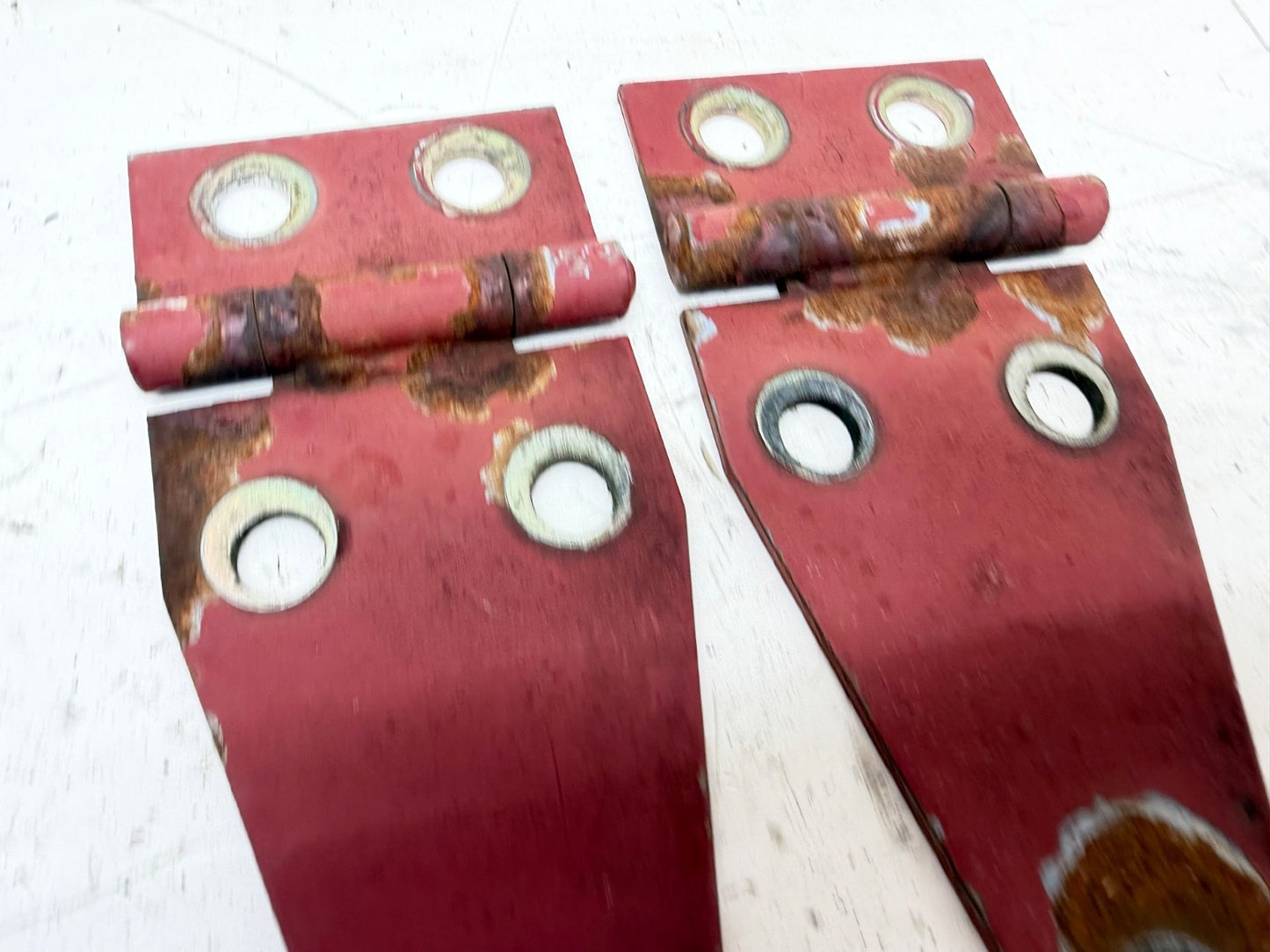 76-95 Jeep Wrangler YJ CJ RED Hood Hinges Hinge Set OEM FACTORY Bonnet Bolts