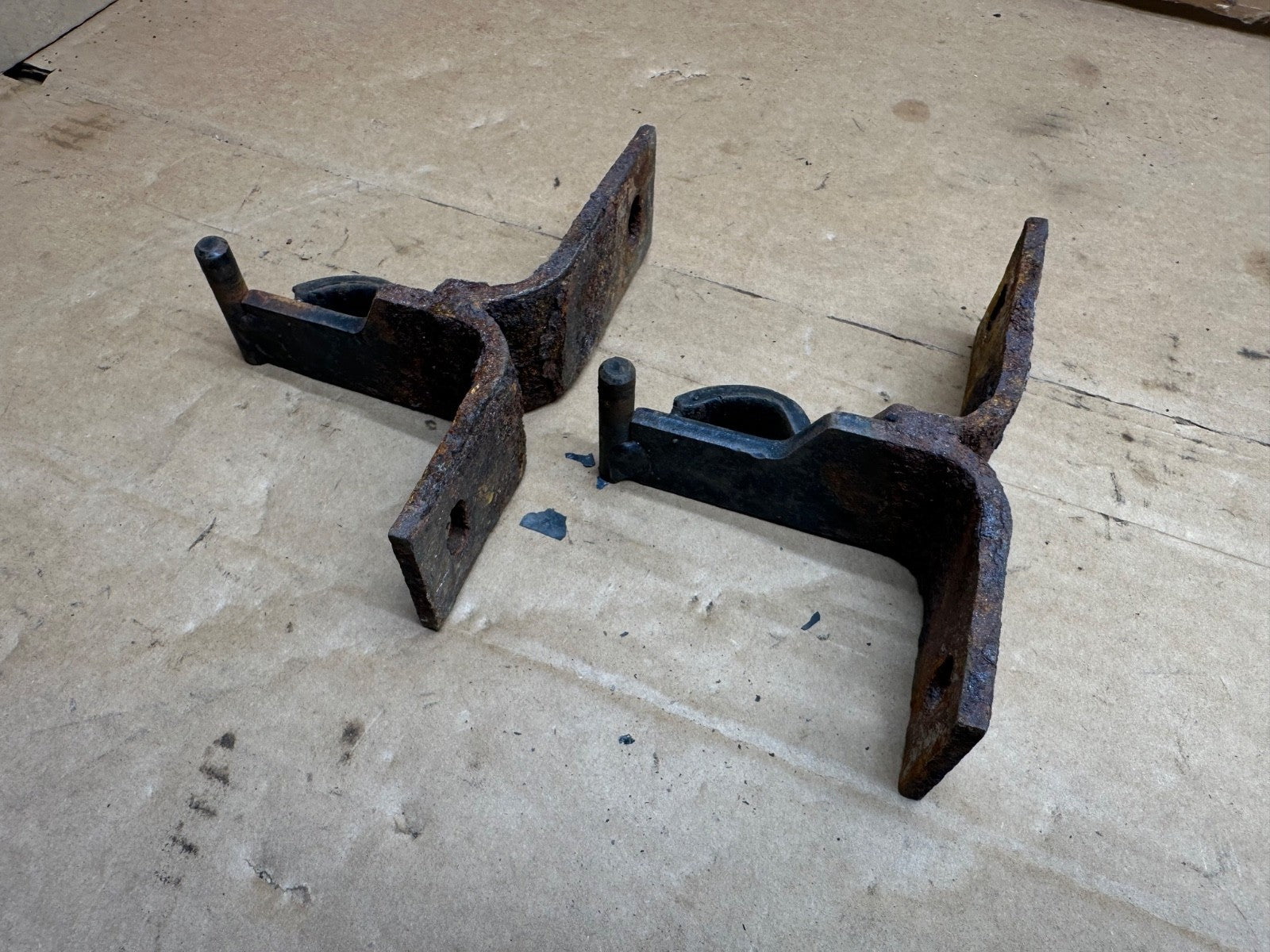 87-95 Jeep Wrangler YJ Rear Seat Brackets Fold & Tumble PAIR OEM Rear Mount