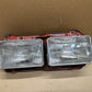 83-86 Datsun 720 Truck Right Passenger R Headlight w Chrome Rings & Bucket Mount