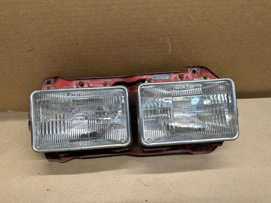 83-86 Datsun 720 Truck Right Passenger R Headlight w Chrome Rings & Bucket Mount