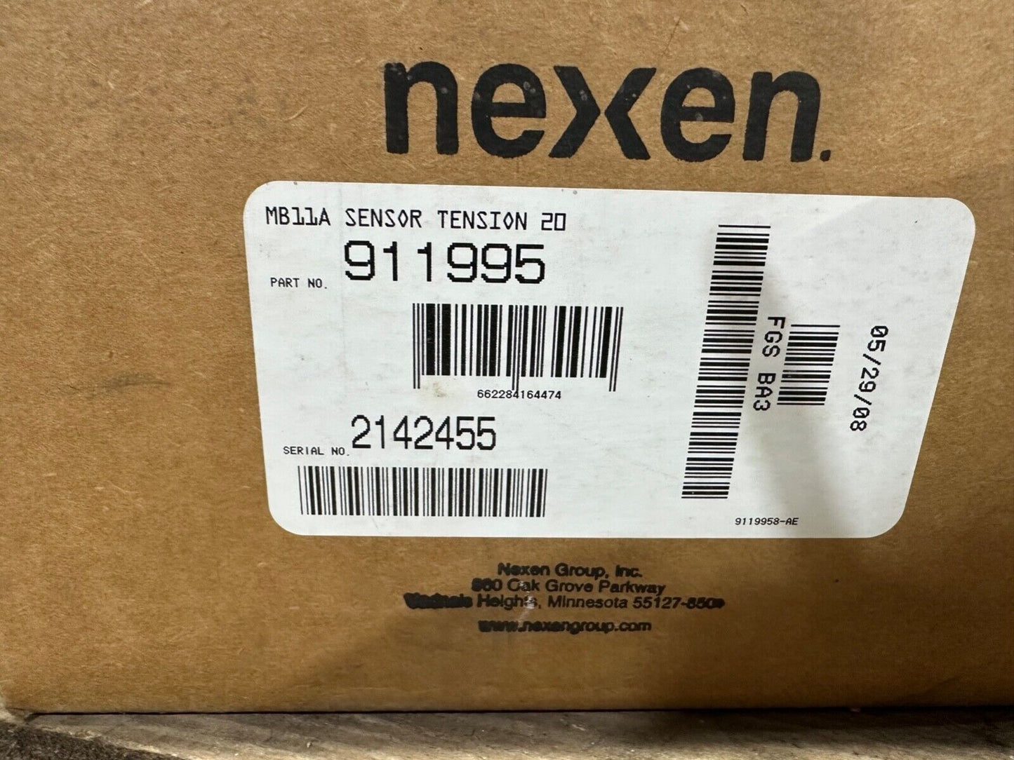 NEW IN BOX MB11A SENSOR TENSION 20 NEXEN 911995 HORTON