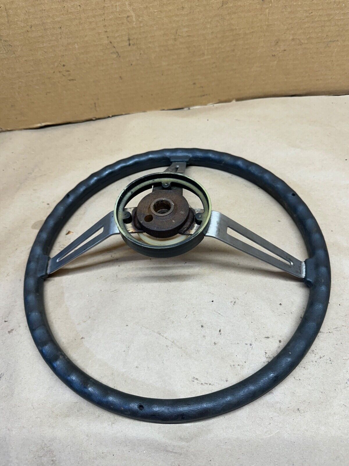 76-86 Jeep CJ Steering Wheel CJ5 CJ7 CJ8 BLACK 4.25" OEM Factory 3 Spoke 5 7 8