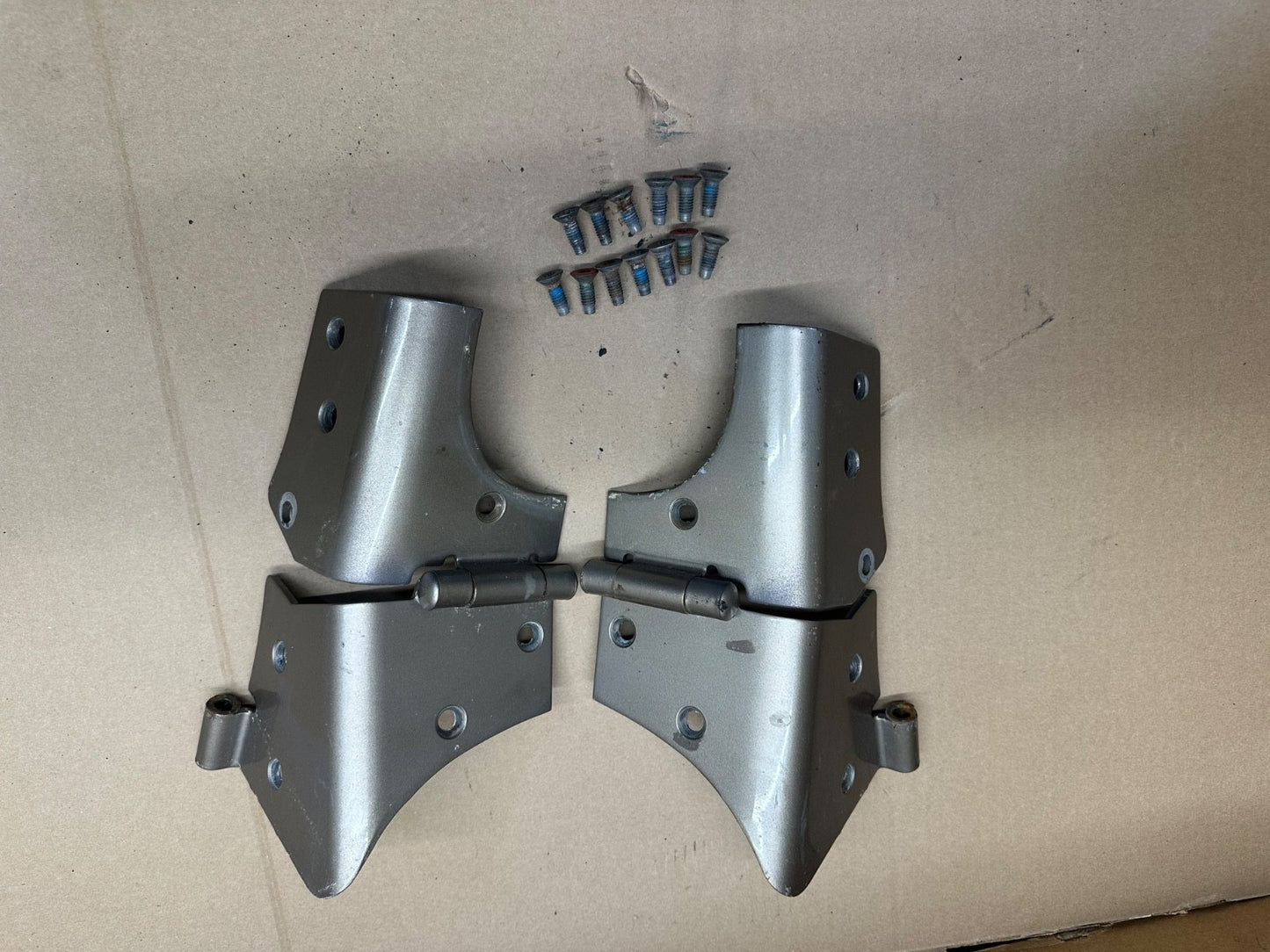 97-06 Jeep TJ Wrangler OEM Windshield Hinges Pair PJC Light Khaki Factory Bolts