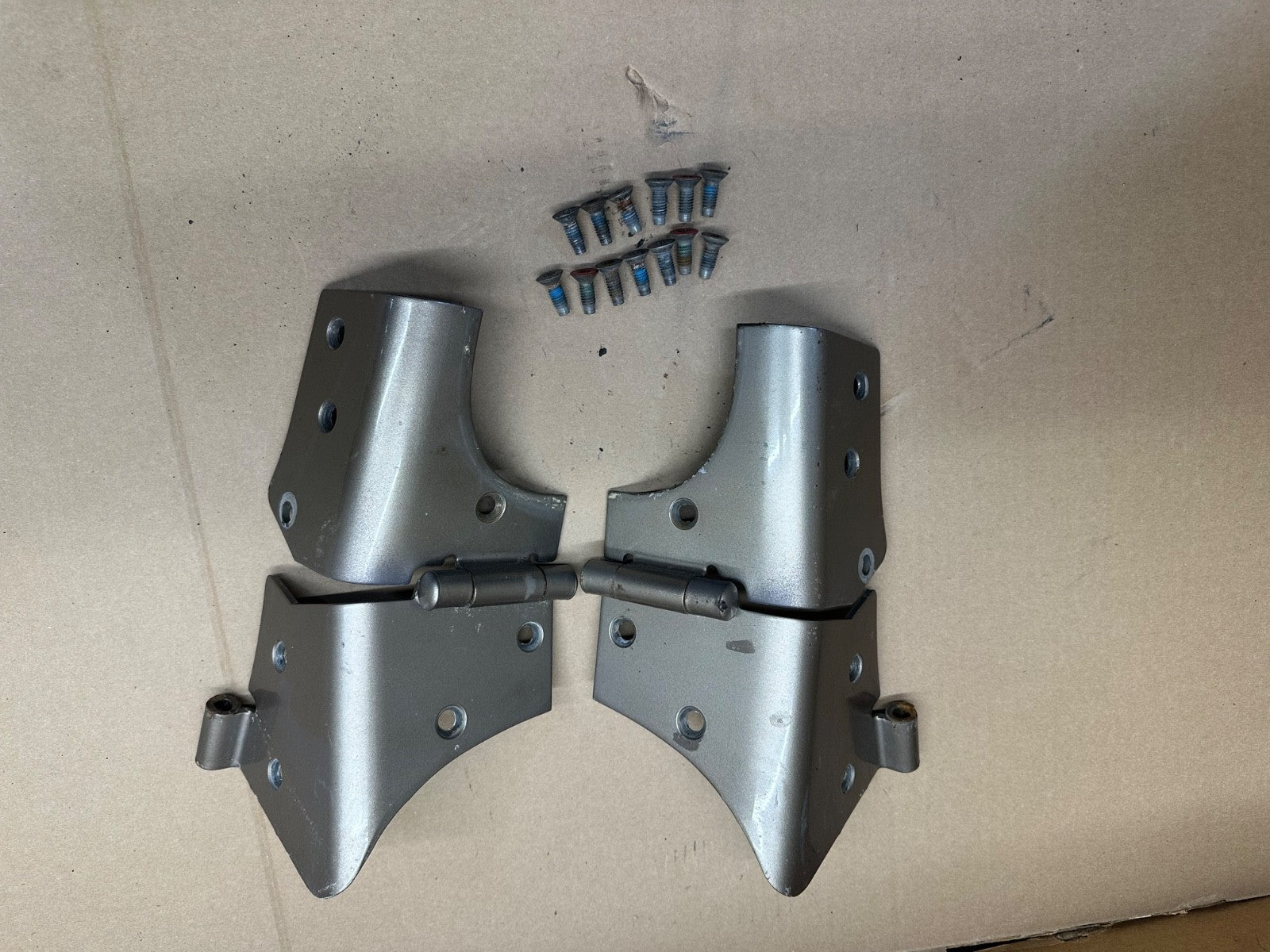 97-06 Jeep TJ Wrangler OEM Windshield Hinges Pair PJC Light Khaki Factory Bolts