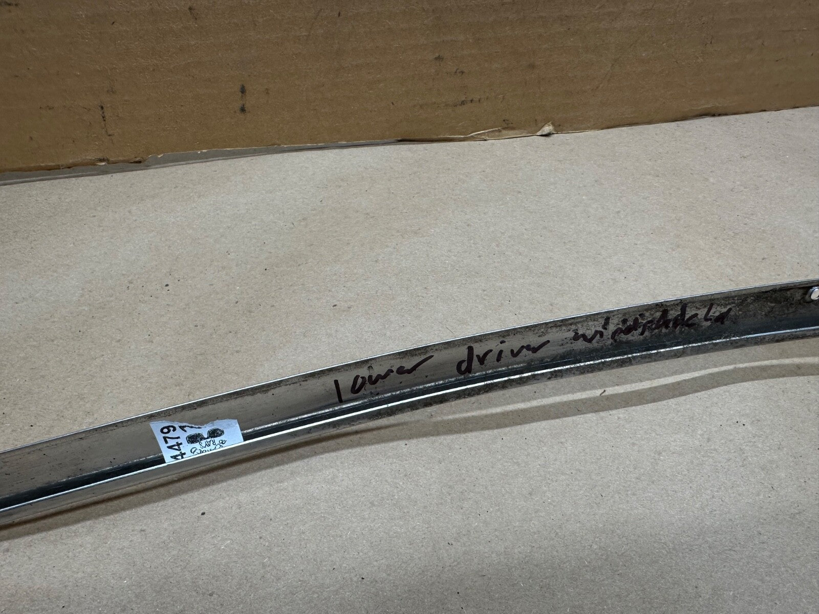 Jeep FSJ Grand Wagoneer Driver Lower Windshield Stainless Steel Trim Chrome Left
