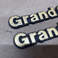 93-98 Jeep Grand Cherokee OEM 55295445 Gold Metal Emblem Pair V8 Front Fender