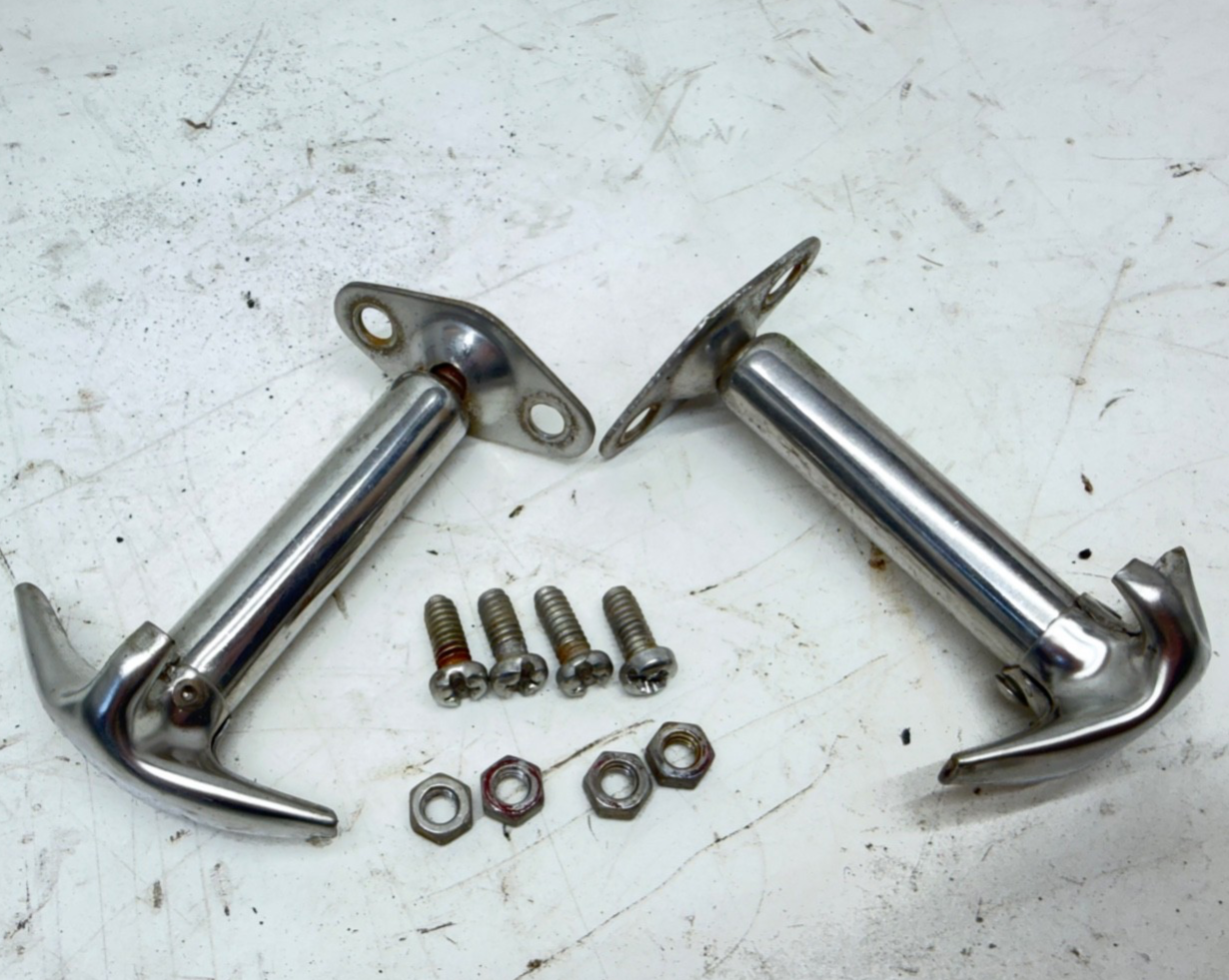 87-95 Jeep YJ Wrangler Chrome Hood Catch Latch Kit Aftermarket Stainless Steel