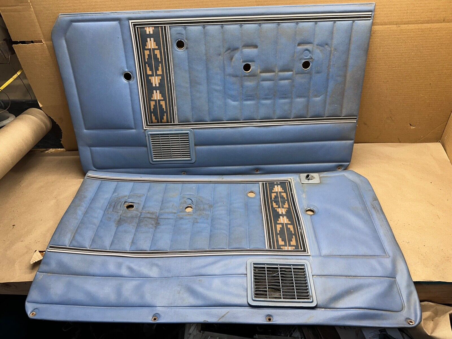 70s-80s Jeep Cherokee Door Panels Blue FSJ SJ 2 Door Front OEM Chief S Cards OEM