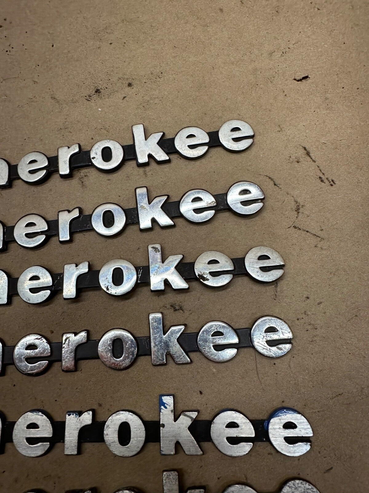 Set of 7 OEM 84-96 Jeep Cherokee XJ Fender Emblem Badge 8 Inch Metal OEM Factory