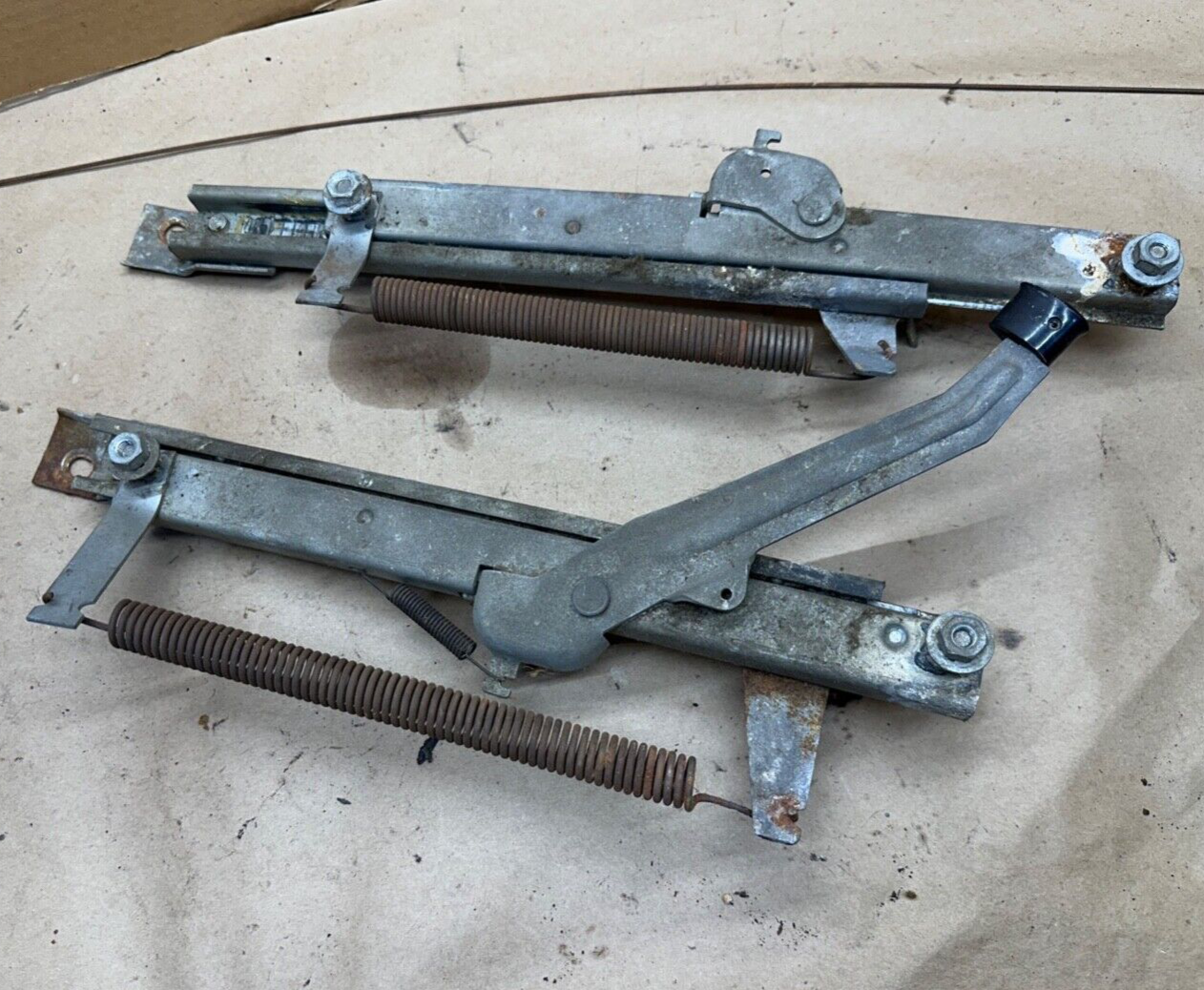 1967 Rebel Rambler Interior Front Bench Seat Floor Track Guide Mount Brackets