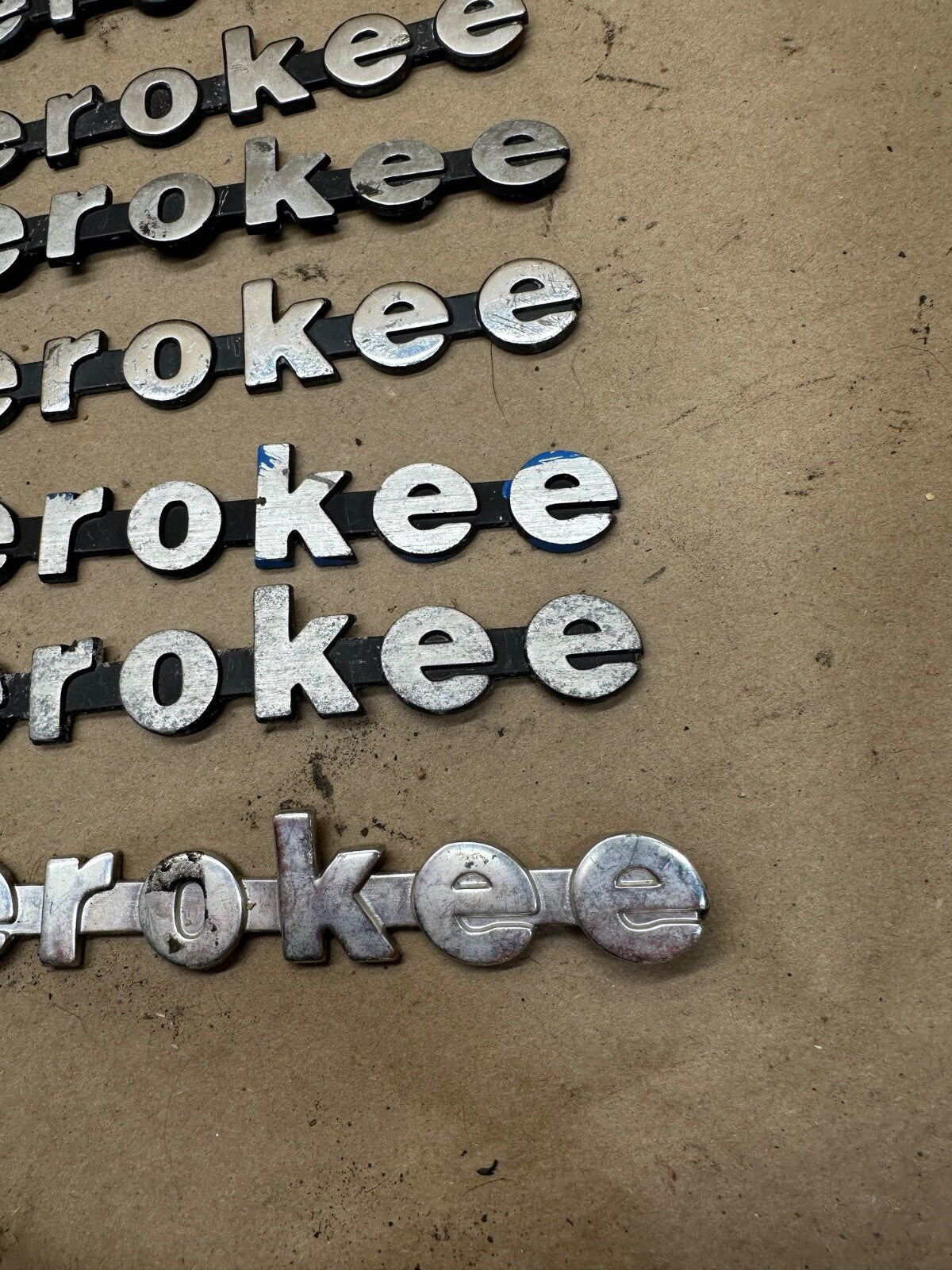 Set of 7 OEM 84-96 Jeep Cherokee XJ Fender Emblem Badge 8 Inch Metal OEM Factory