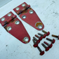 76-95 Jeep Wrangler YJ CJ RED Hood Hinges Hinge Set OEM FACTORY Bonnet Bolts