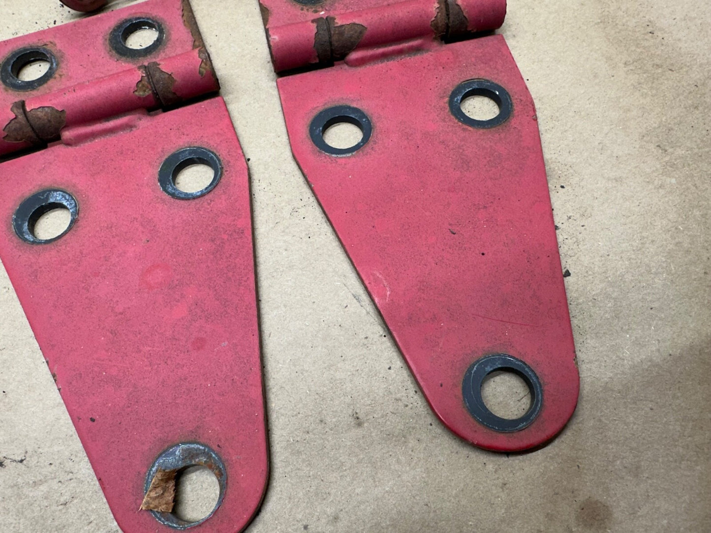 76-95 Jeep Wrangler YJ CJ RED Hood Hinges Hinge Set OEM FACTORY Bonnet Bolts