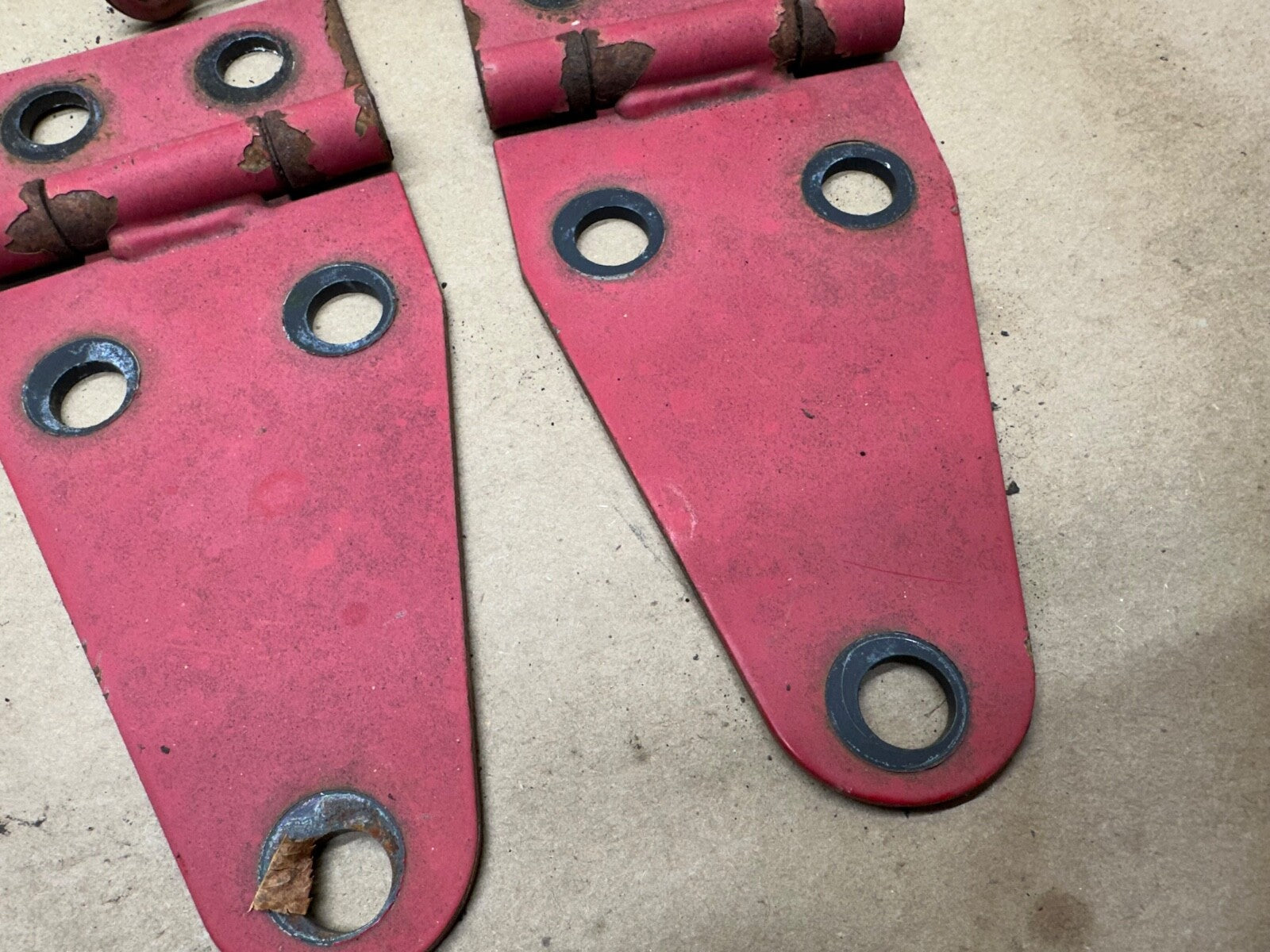 76-95 Jeep Wrangler YJ CJ RED Hood Hinges Hinge Set OEM FACTORY Bonnet Bolts