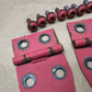 76-95 Jeep Wrangler YJ CJ RED Hood Hinges Hinge Set OEM FACTORY Bonnet Bolts