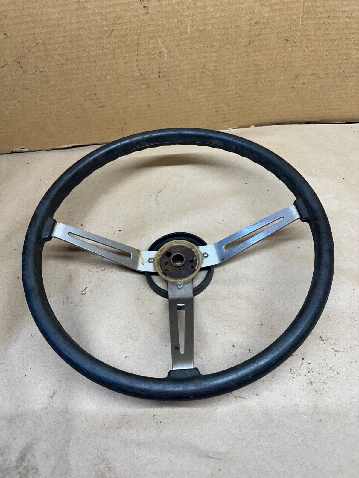 76-86 Jeep CJ Steering Wheel CJ5 CJ7 CJ8 BLACK 4.25" OEM Factory 3 Spoke 5 7 8