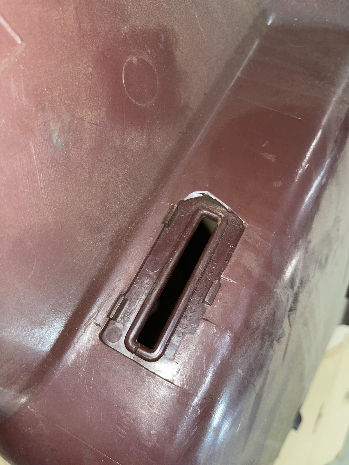 86-92 Jeep Comanche MJ OEM Plastic Interior B-Pillar Panel Left Driver Trim -RED