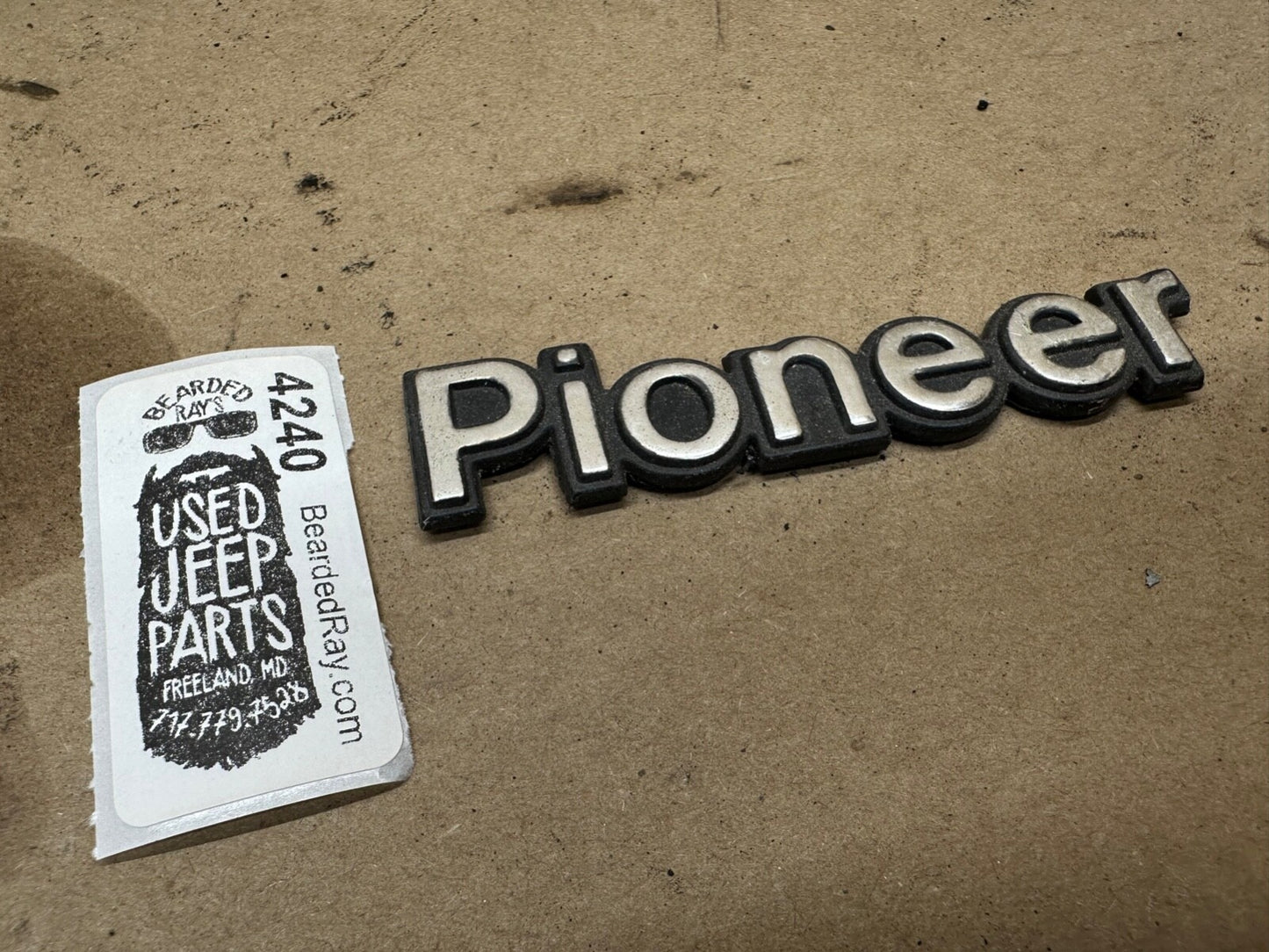 84-96 Jeep Cherokee XJ "Pioneer" Emblem Badge OEM Factory Fender Name Plate