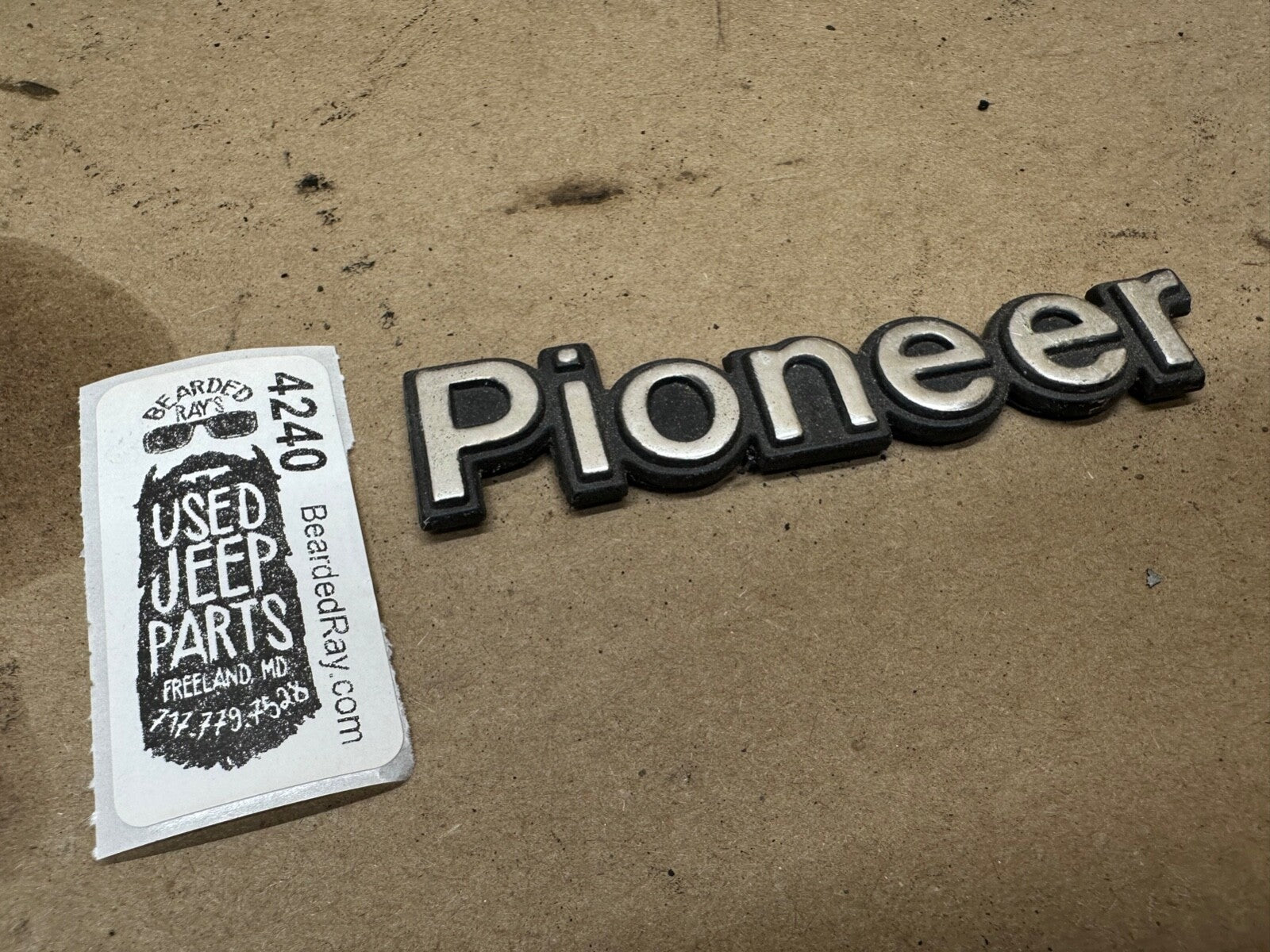 84-96 Jeep Cherokee XJ "Pioneer" Emblem Badge OEM Factory Fender Name Plate