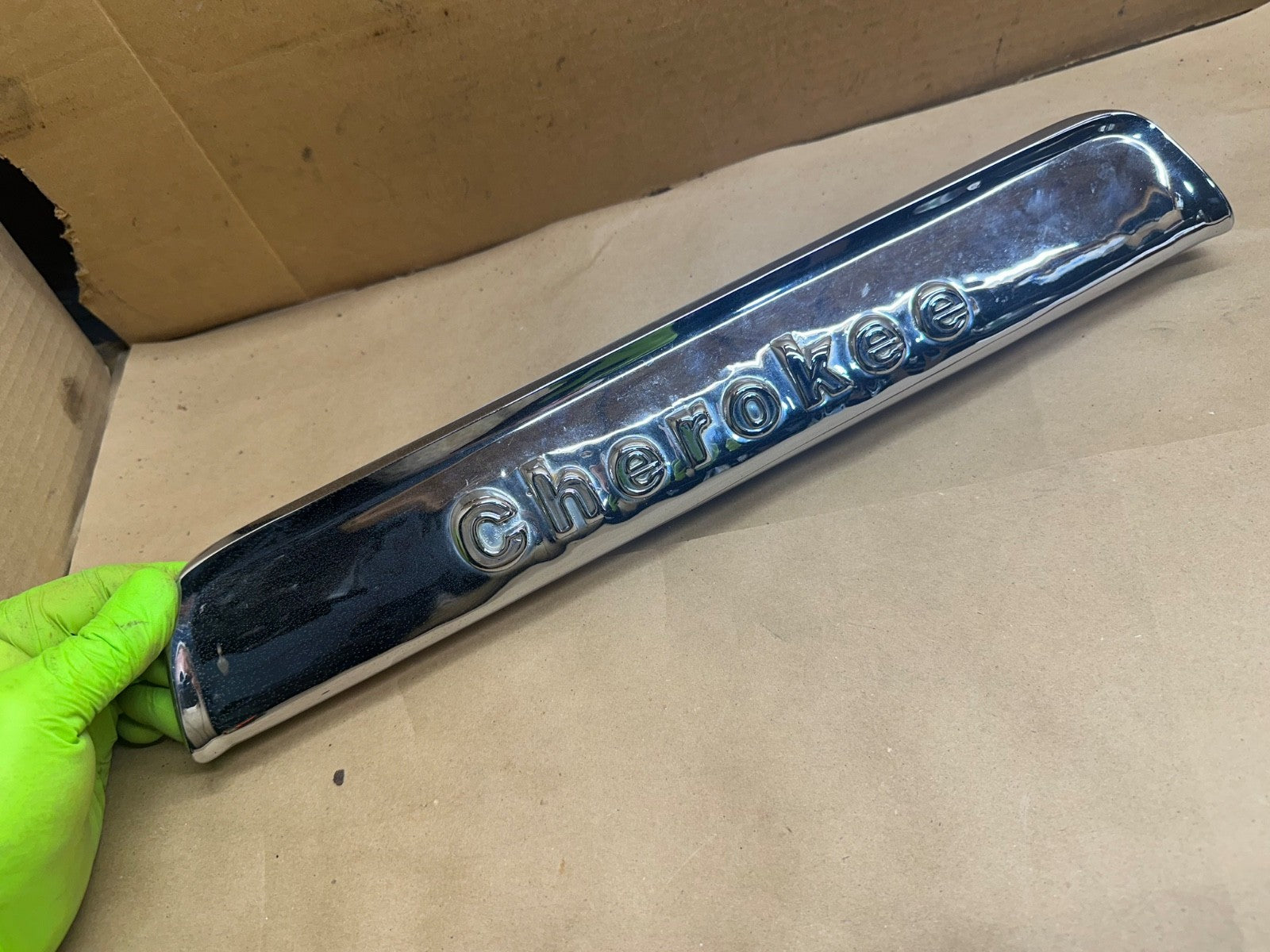 1972-91 Jeep Cherokee OEM Tail Finish Panel Chrome Original Factory SF5451469