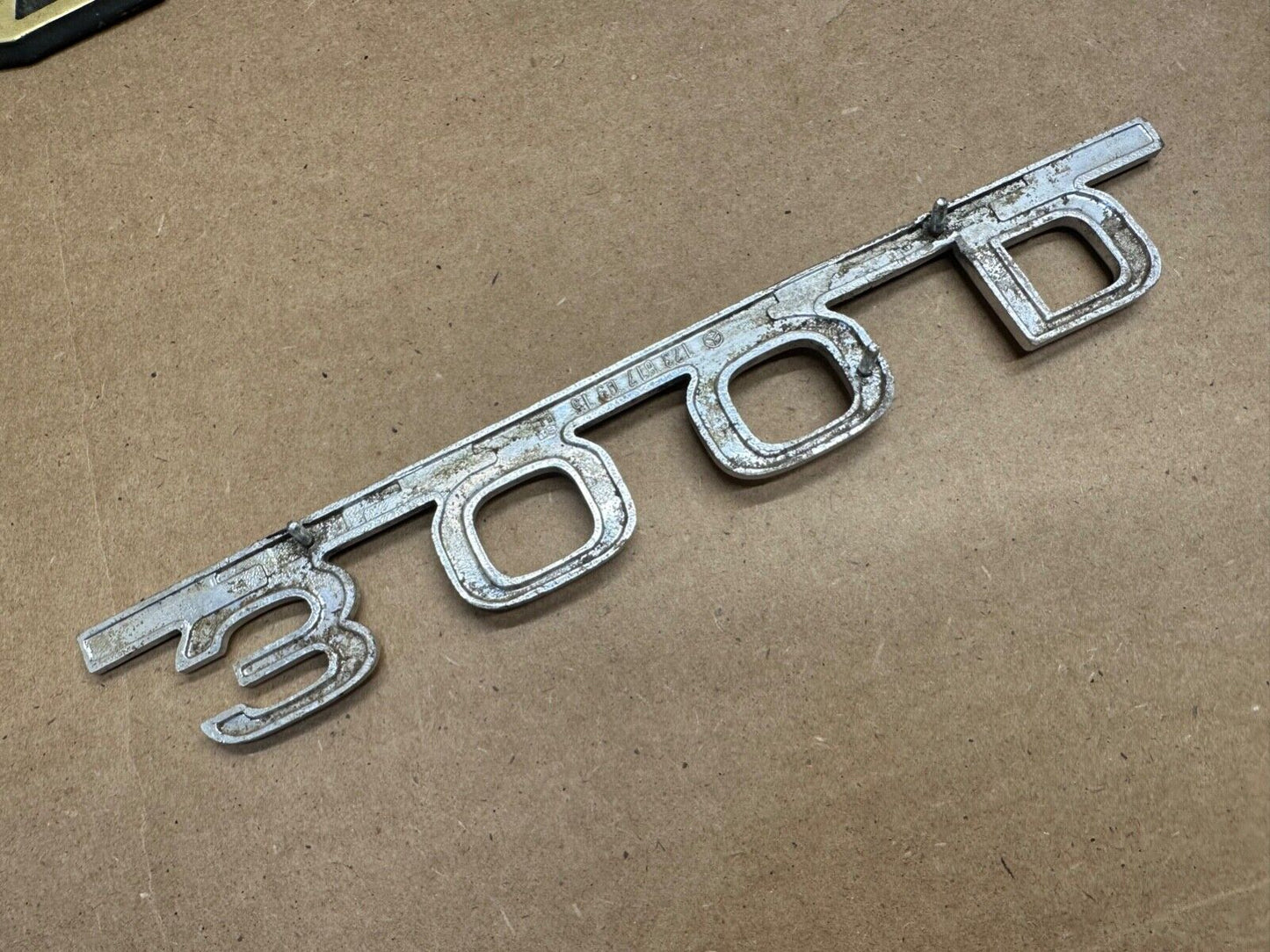 80s Mercedes 300D Aluminum Rear Trunk Nameplate Emblem 1238170915  MD0182-4