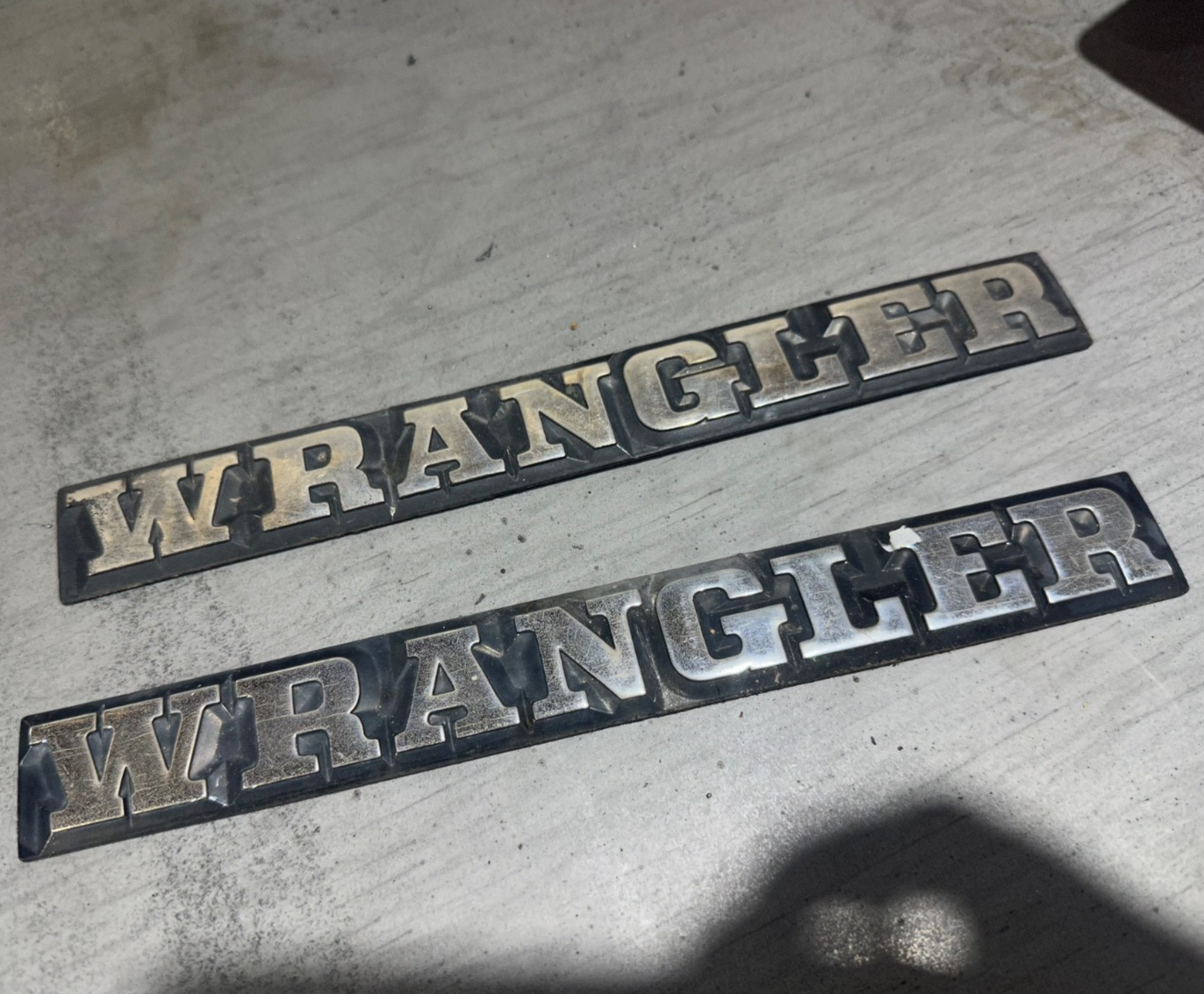 87-91 Jeep Wrangler YJ Side Body Tub Emblem Badge OEM Factory Rear Left Right OE