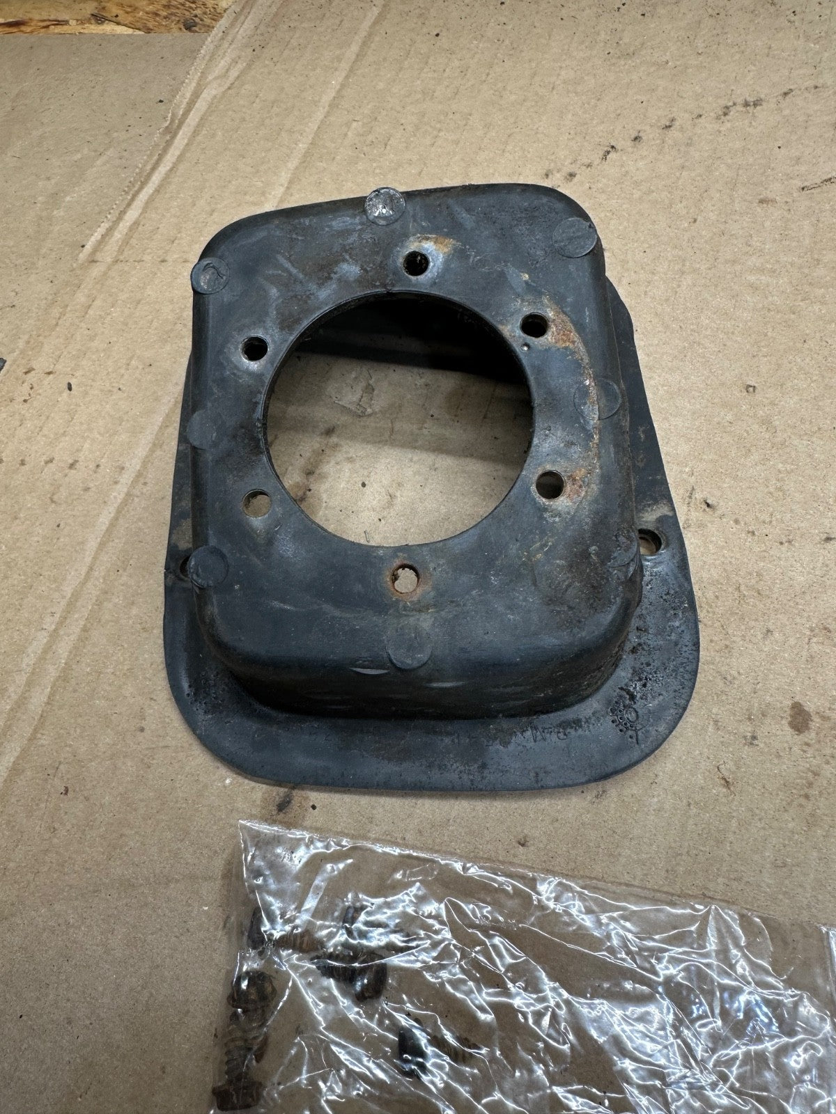 Jeep Wrangler YJ 87-95 OEM Gas Fuel Tank Filler Body Tub Trim w/ bolts Plastic