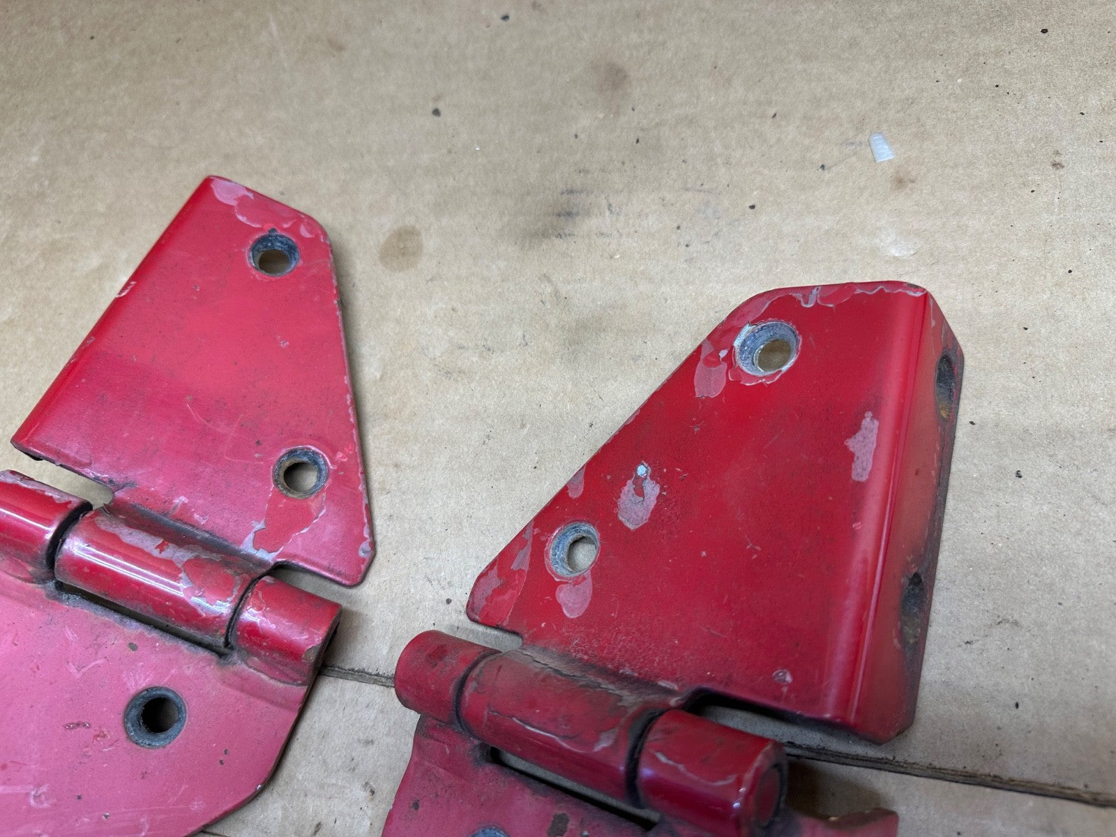 76-95 Jeep Wrangler CJ/YJ Windshield Hood Door Upper Hinges Pair OEM Factory RED