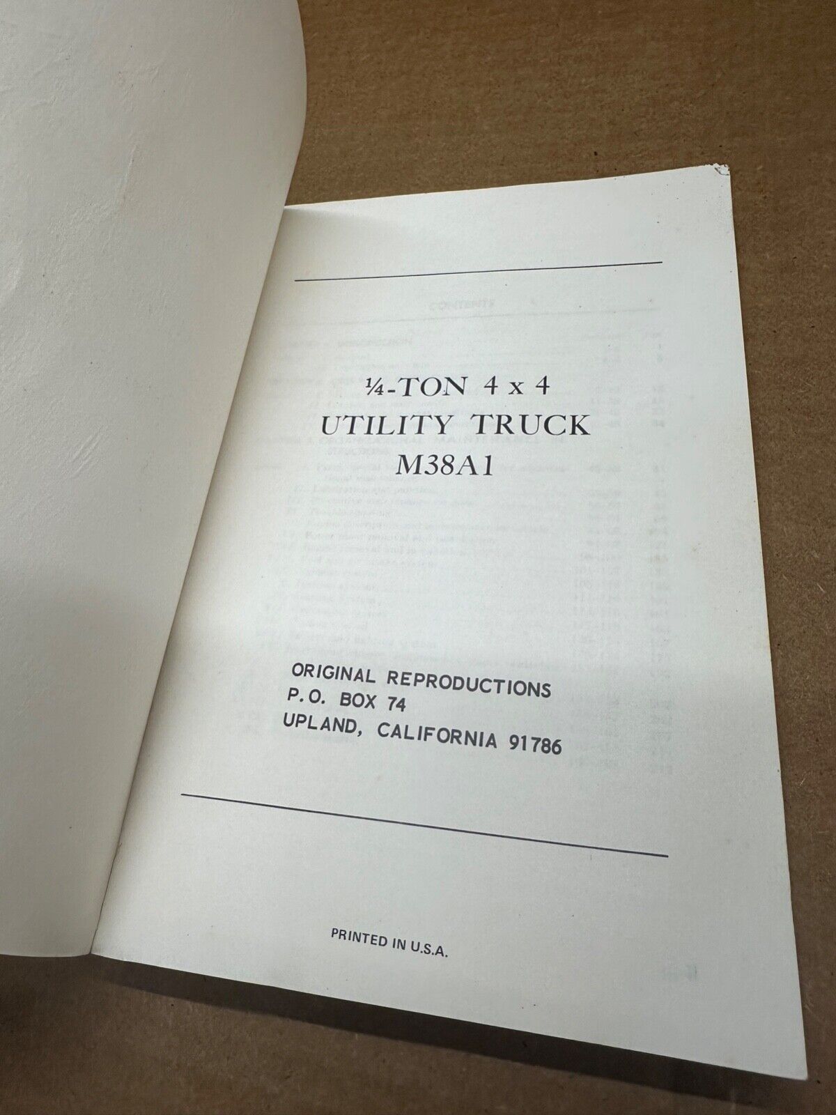 Jeep M38A1 Power Train Repair Shop Manual Transmission Axles Brakes Service Book