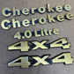 84-01 Jeep Cherokee XJ Fender Emblem Logo Name Plate Emblem Set GOLD LIMITED OEM