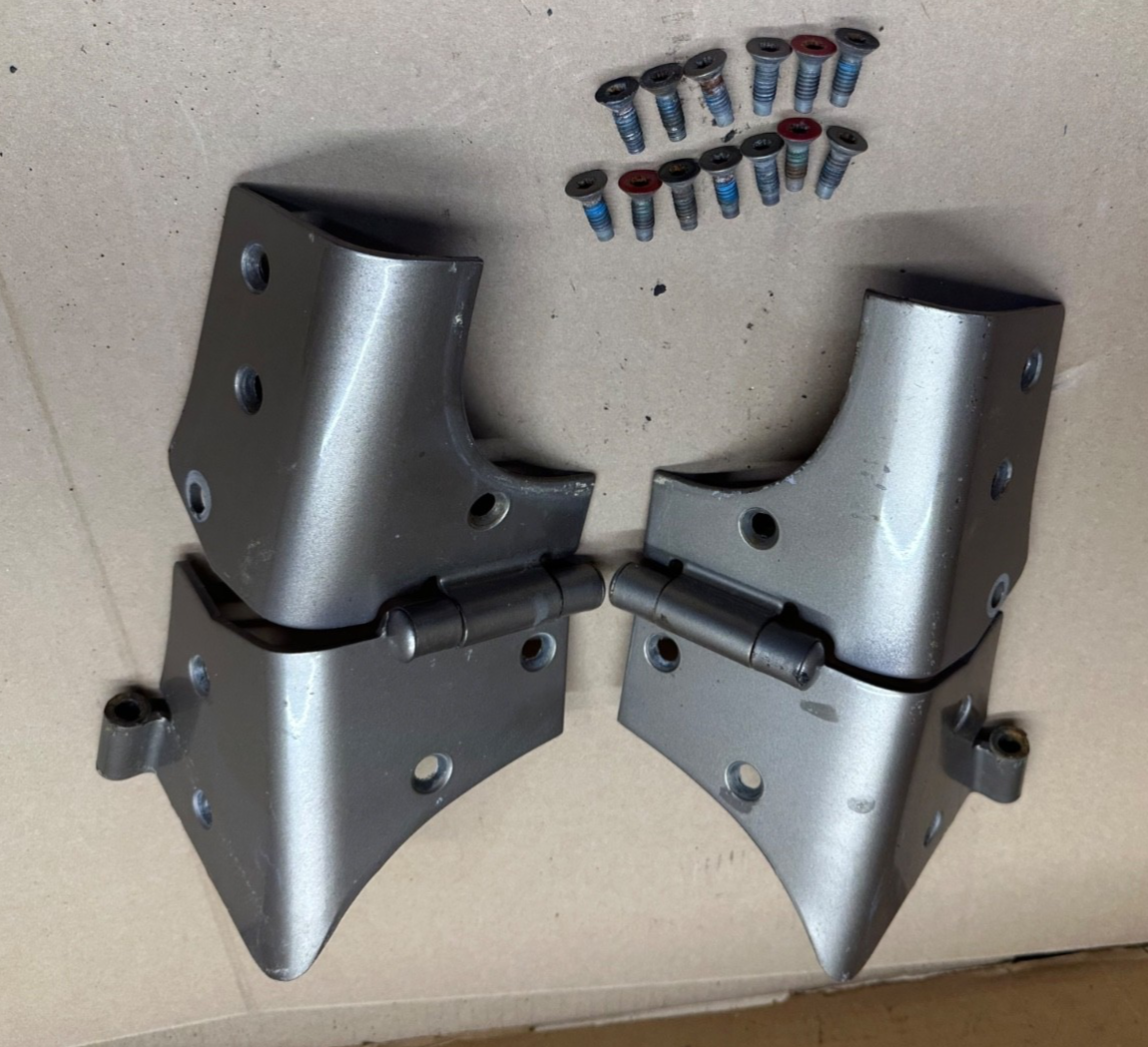 97-06 Jeep TJ Wrangler OEM Windshield Hinges Pair PJC Light Khaki Factory Bolts