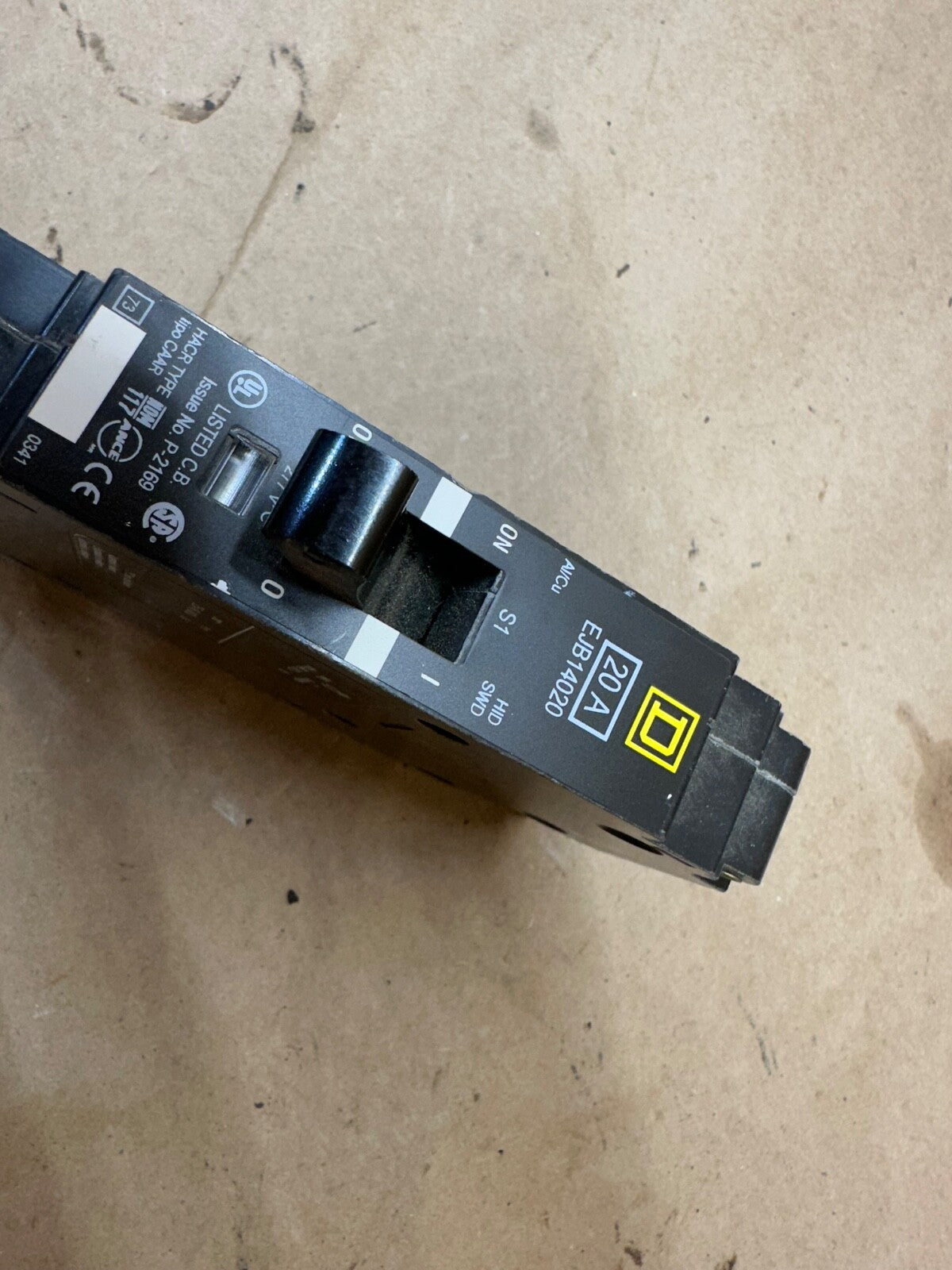 Quantity of 6 Square D EJB14020 SQUARE D 1 pole 20 amp 277 volt Circuit Breaker