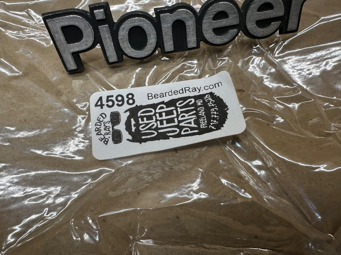 84-96 Jeep Cherokee XJ "Pioneer" Emblem Badge OEM Factory Hatch Name Plate