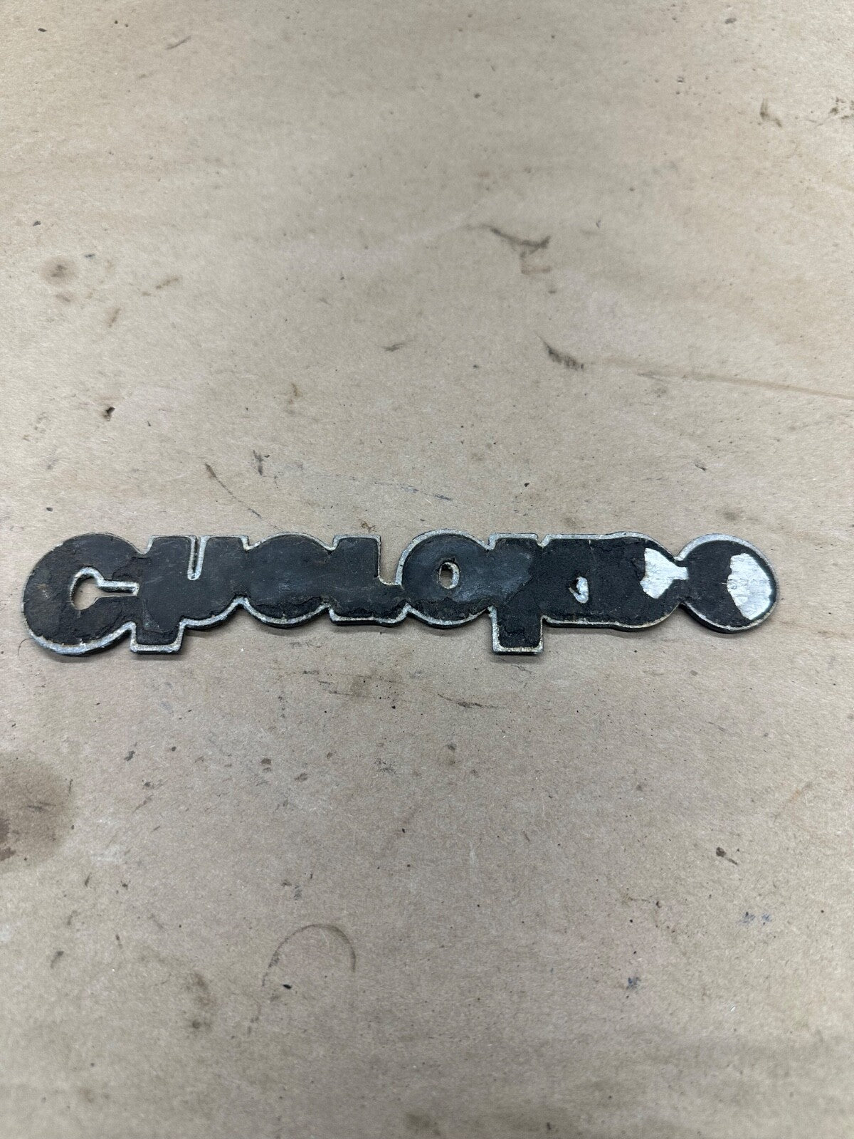 84-96 Jeep Cherokee XJ -TAN- Fender Emblem Badge 8 Inch Metal OEM Factory