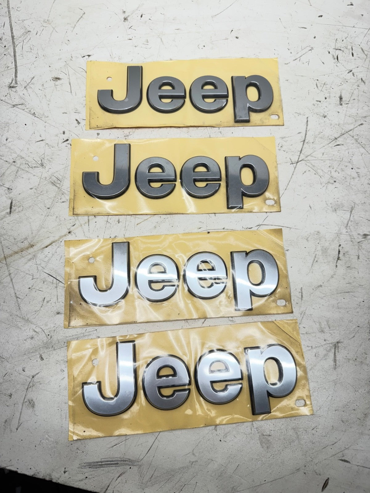 Set of 4 OEM Mopar Jeep 68292513AB "JEEP" Nameplate Badge Emblem Front Fender