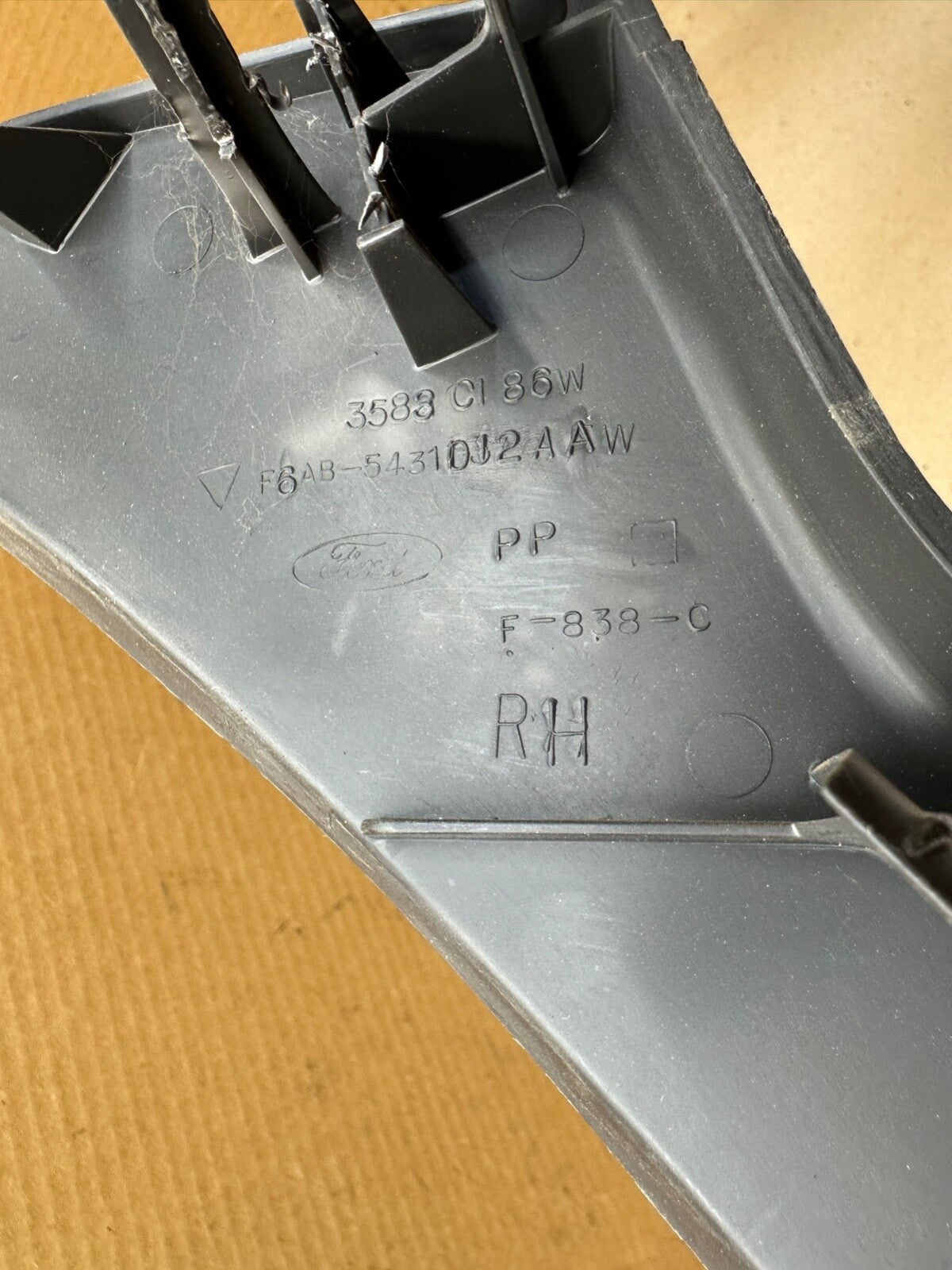 BLACK CROWN VIC RIGHT REAR INNER LOWER QUARTER TRIM PANEL F6AB-5431012-AAW