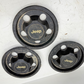 3 - Jeep Cherokee XJ Wrangler YJ 84-01 Factory Black Center Cap Wheel Hub 5 Bolt