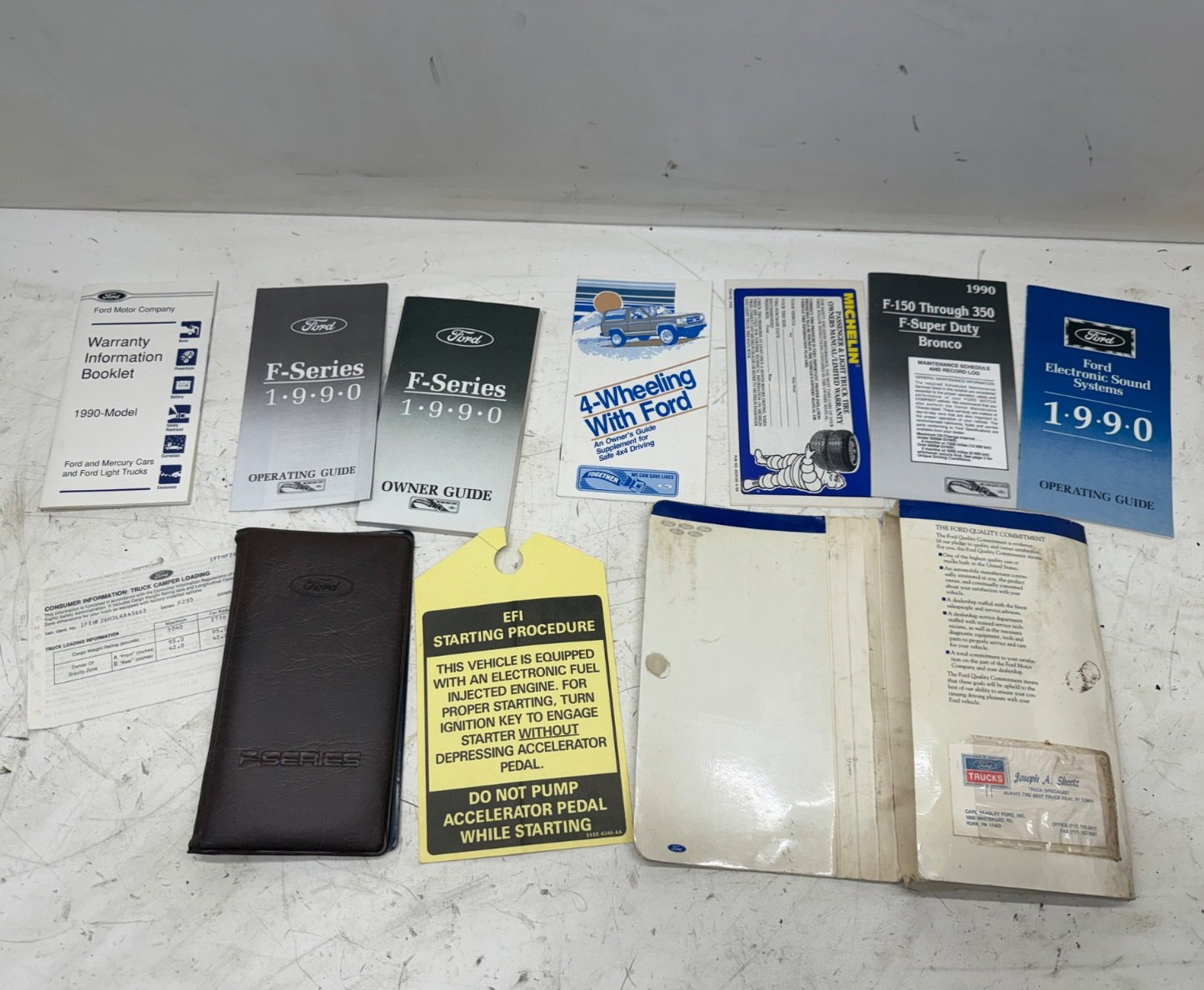 Vintage 1990 Ford F-Series Owner's Guide Manual Set with Case F150 F250 F350 OEM