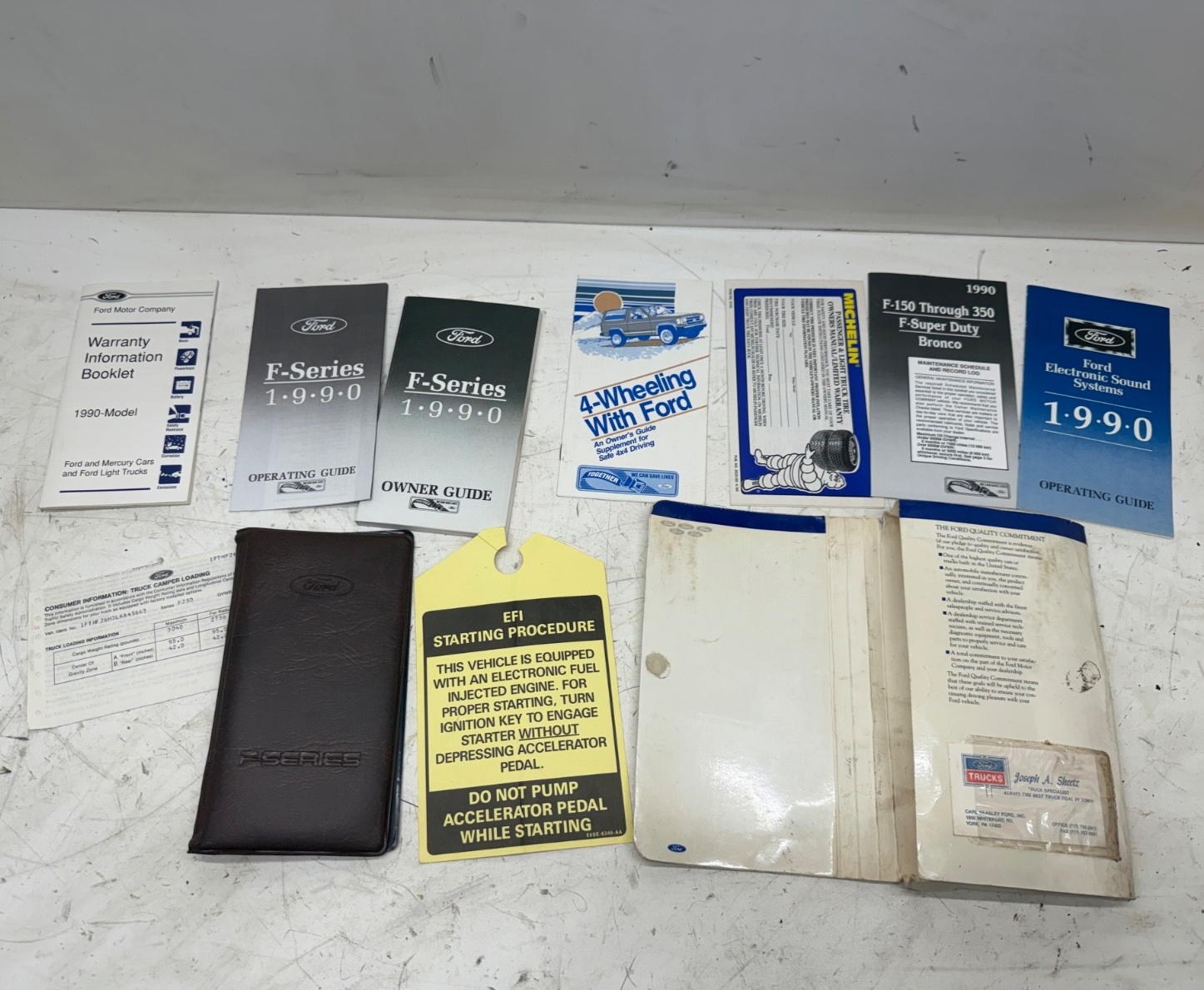 Vintage 1990 Ford F-Series Owner's Guide Manual Set with Case F150 F250 F350 OEM