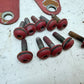 76-95 Jeep Wrangler YJ CJ RED Hood Hinges Hinge Set OEM FACTORY Bonnet Bolts