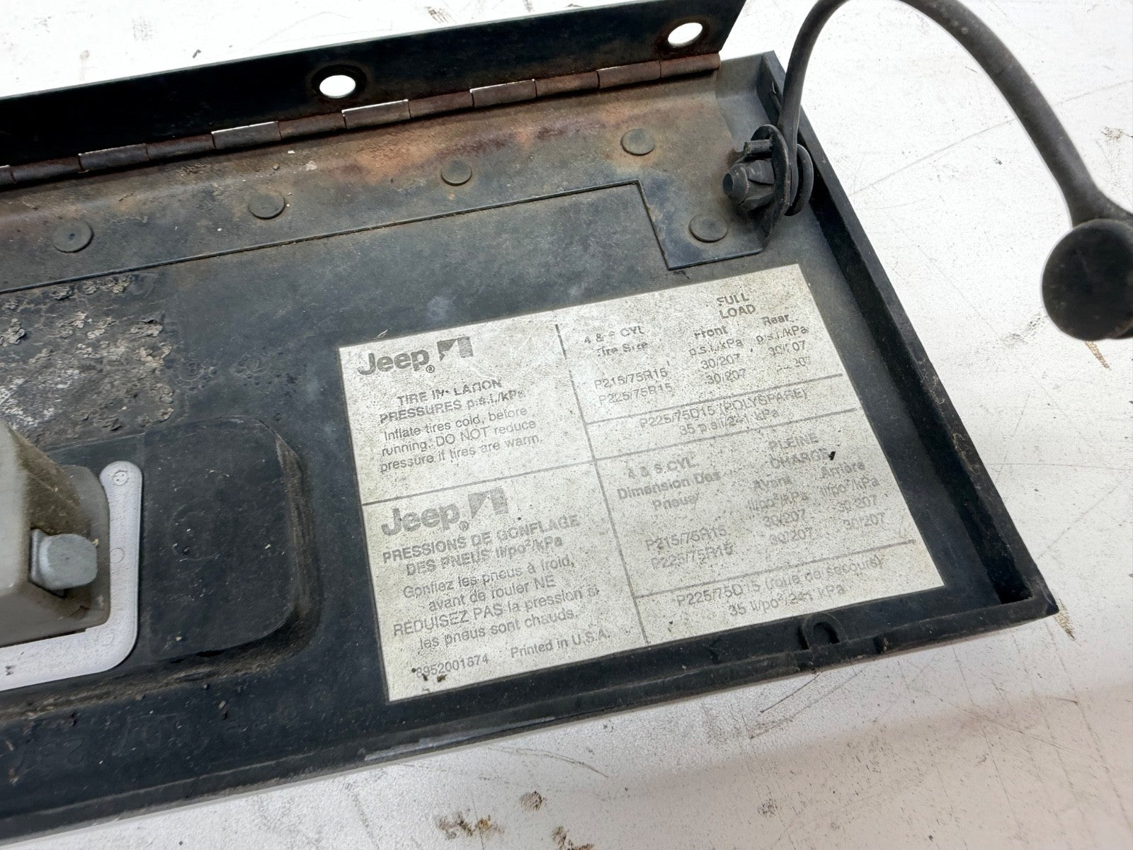 Jeep Wrangler YJ 87-95 OEM Black Glove Box Glovebox Door Factory OEM Latch Hinge