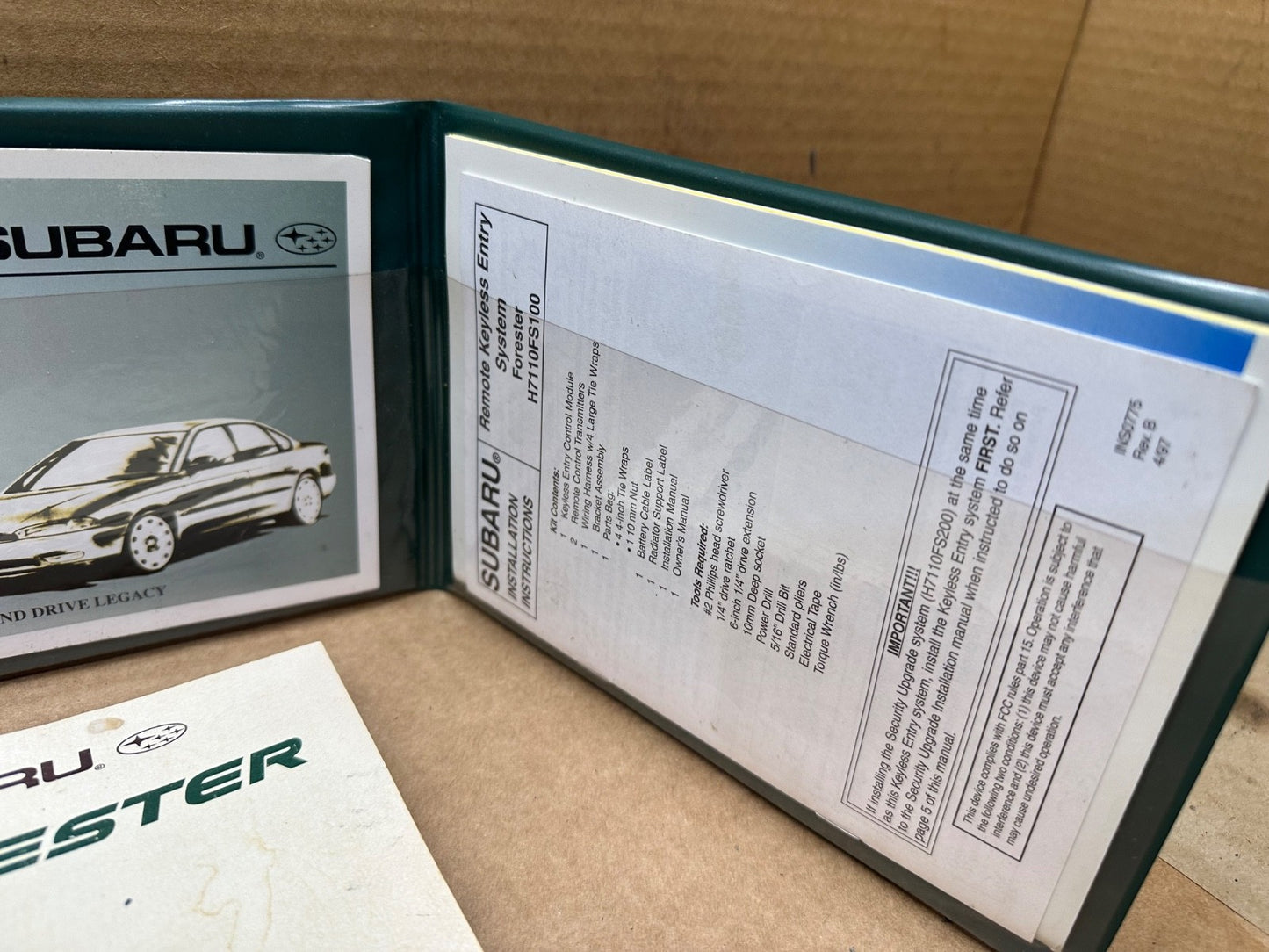 1998 Subaru Forester Owner's Manual Maintenance Booklet Paperback Books Book OEM