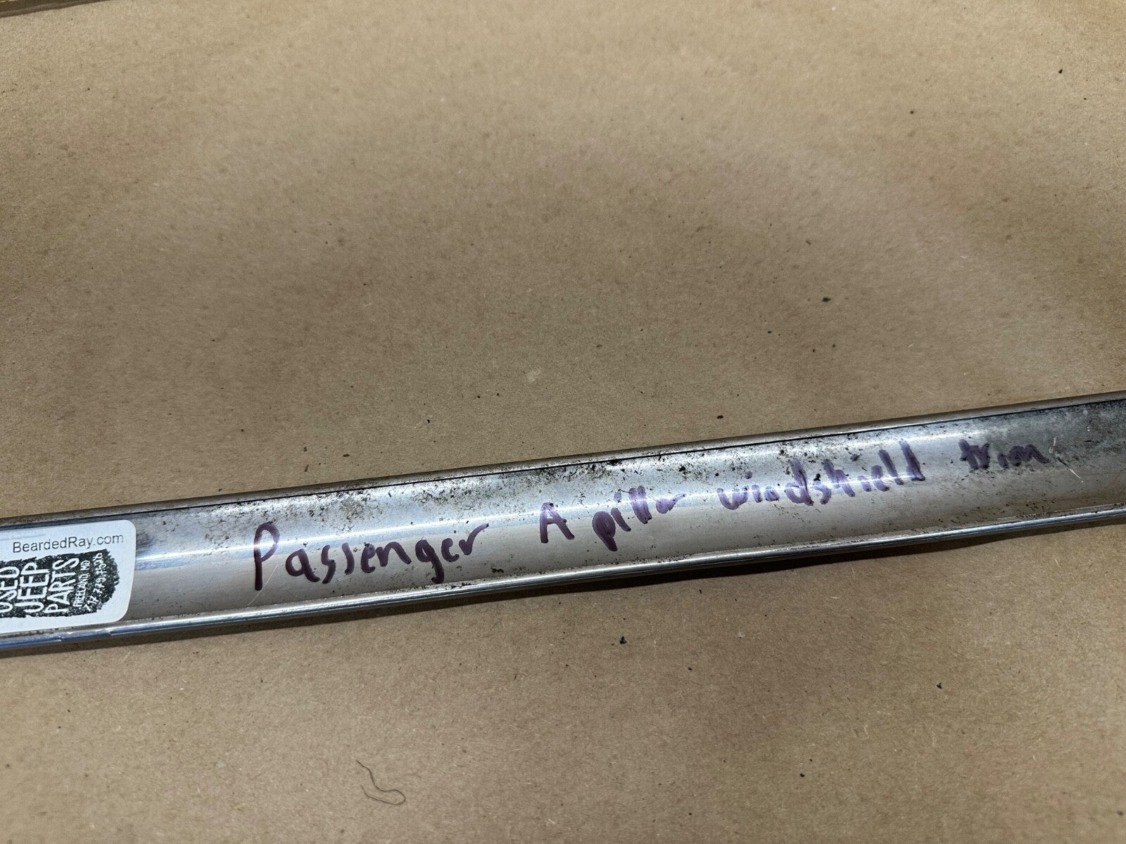 Jeep FSJ Grand Wagoneer Passenger Apillar Windshield Stainless Steel Trim Chrome