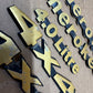 84-01 Jeep Cherokee XJ Fender Emblem Logo Name Plate Emblem Set GOLD LIMITED OEM