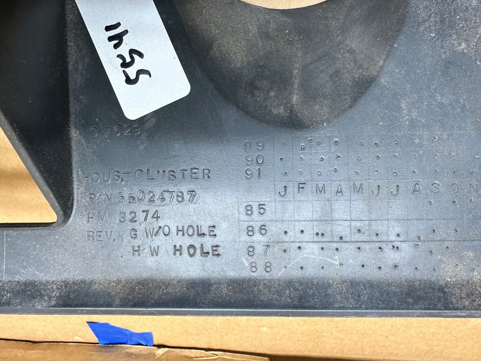 Jeep Wrangler OEM YJ Gauge Cluster Bezel OEM Gray 87 8 89 90 91 92 93 94 95 Grey