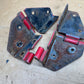 76-95 Jeep Wrangler CJ/YJ Windshield Hood Door Upper Hinges Pair OEM Factory RED