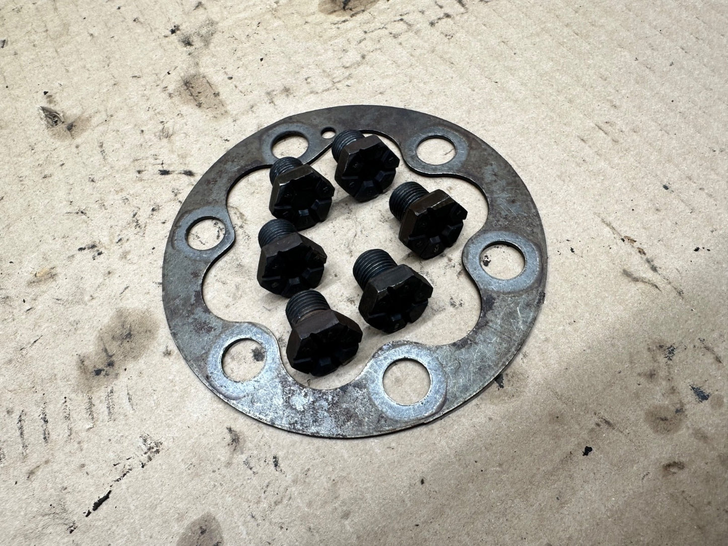 87-90 Jeep Cj7 YJ 4.2 6 Cyl Crankshaft Flywheel Bolts Factory OEM Washer Spacer