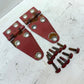 76-95 Jeep Wrangler YJ CJ RED Hood Hinges Hinge Set OEM FACTORY Bonnet Bolts